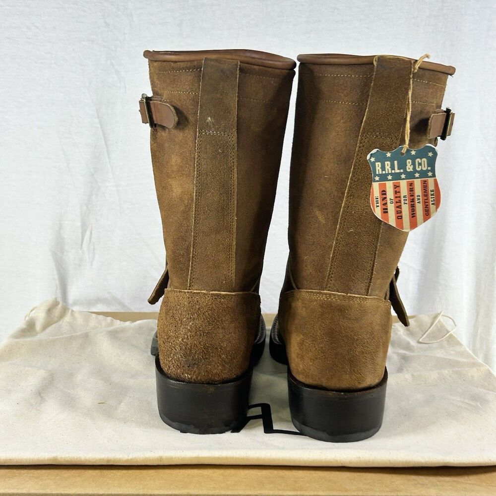 Double RL Miller Cowboy Boots Mens 7.5D Brown Suede Roughout Ralph Lauren RRL - Picture 4 of 14